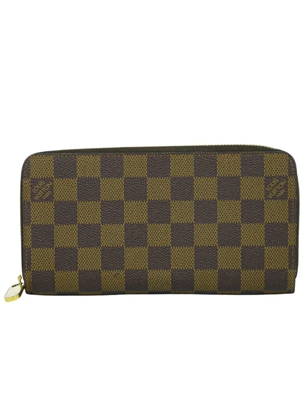 Louis Vuitton LV Zippy Wallet Damier Ebene Brown Vintage